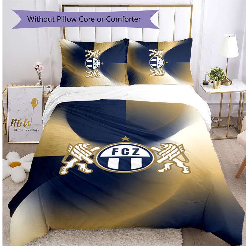 FC Zürich Printed 3PCS Bedding Set Breathable Duvet Cover with Pillowcases Decorative Bed Linen for Bedroom Home