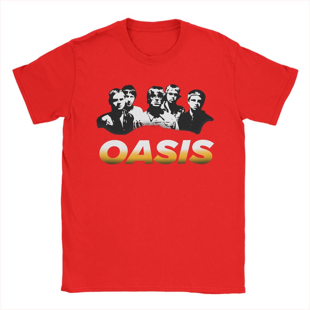 Смешная винтажная футболка с принтом группы O-Oasis для мужчин, 100% хлопок, короткий рукав, круглый вырез, летняя одежда