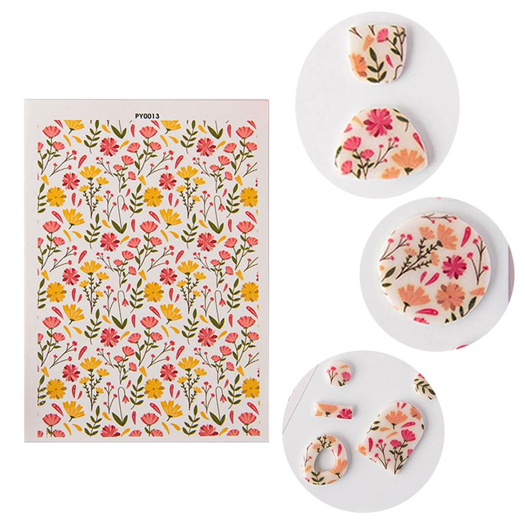 Глина Переводная бумага для глиняных серег Водорастворимая глина Переводная бумага Цветочный переводной лист для глиняных украшений