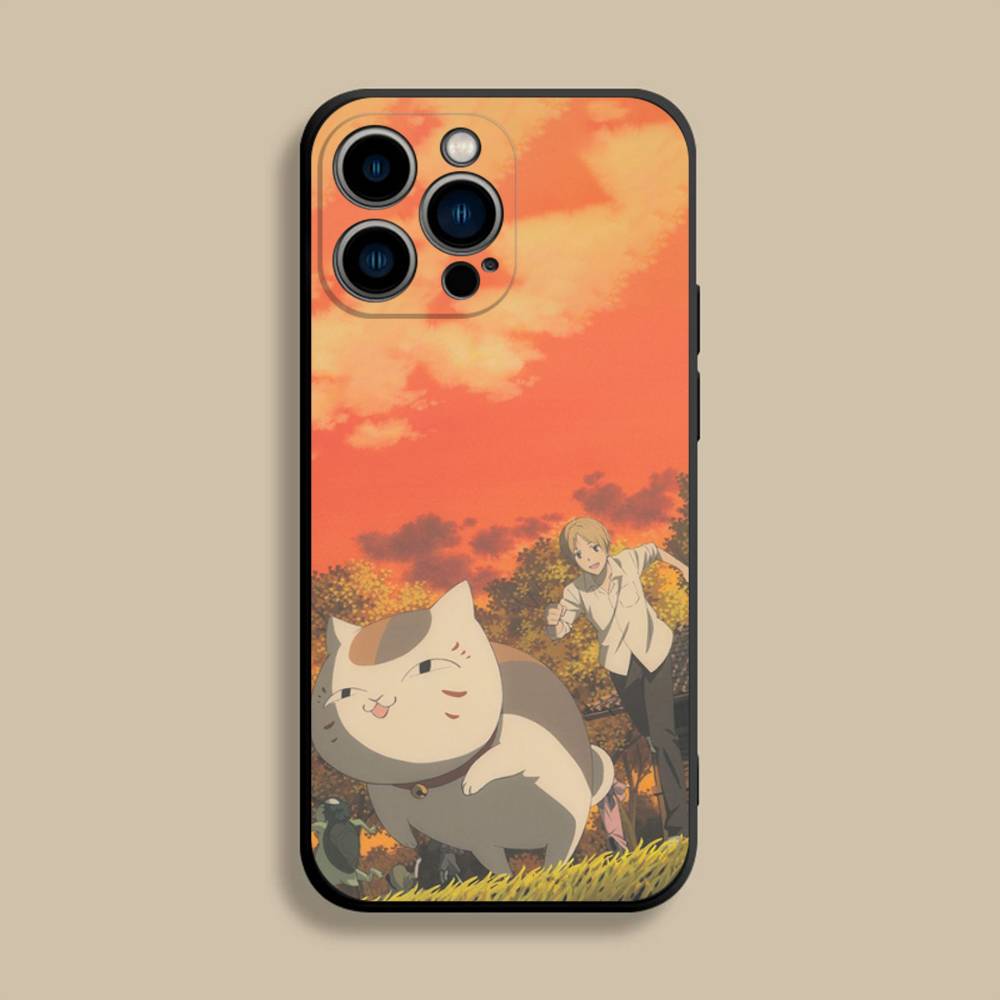 Сенсей Нацумэ юудзинтё Нянко Чехол для телефона для iPhone 17,16,15,14,13,12,Pro,Max,Plus,E,SE4,Air,Mini Черный Мягкий чехол