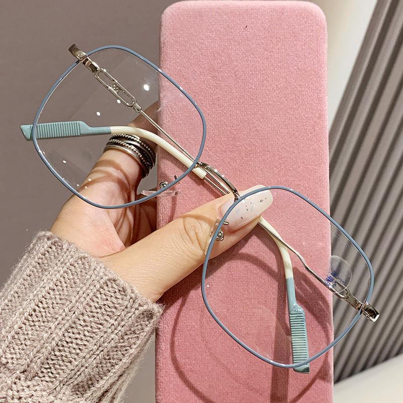 Корейская ультралегкая металлическая квадратная оправа для очков - модный многоугольный дизайн для мужчин и женщин