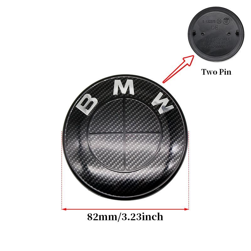 BBJX7 7Pcs Full Black Carbon Fiber Pattern Emblem Set for BMW Hood Trunk Wheel Steering Badge 82mm 74mm 68mm 56mm E90 F10 F30 Tuning