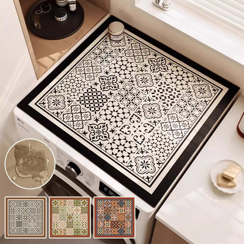 Washing Machine Dust Cover Waterproof Oven Microwave Refrigerator Fridge Top Protector Mat Coffee Drain Pad Table Placemat