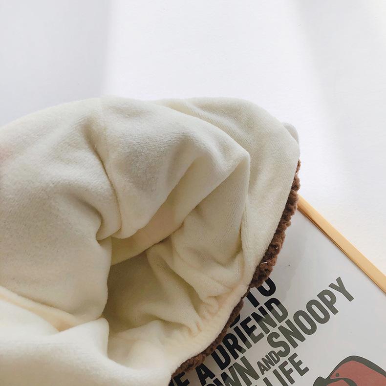 1 шт. Милая пушистая теплая шапочка для новорожденных мальчиков и девочек, корейская милая мультяшная шапочка-ушанка с медведем для малышей, теплая зимняя плюшевая шапка