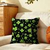 St Patricks Day Shamrock Cushion Cover Soft Short Plush Pillow Cover Smooth Cozy Texture Aesthetic Cushion Case Home Decor