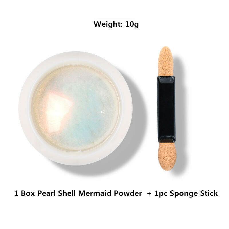 Зеркальный блеск для дизайна ногтей, хромированный пигмент, жемчужная оболочка, русалка, порошок, гель-лак