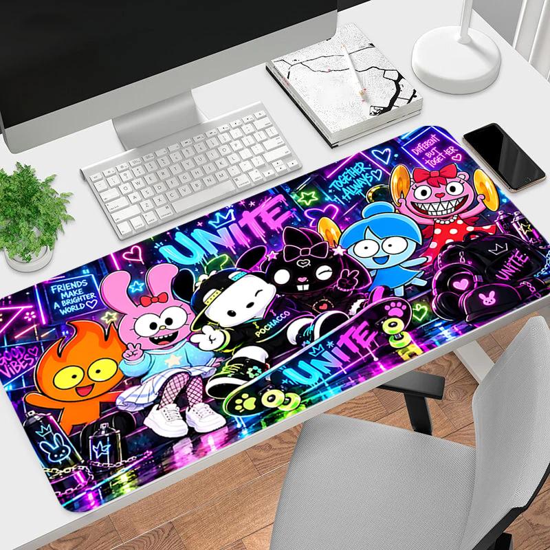 1Pc Neon Friends Adventure Gaming Mouse Pad Keyboard Desk Mat Non-slip Rubber Lock Edge Waterproof Computer Mousepad for Office Home Decor S155