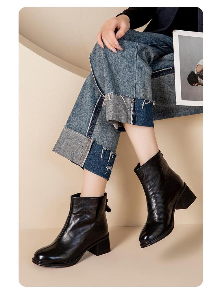 2025 Зимние женские роскошные ботинки из коровьей кожи: Нескользящие, Теплые, Удобные, Модные, Плюс Вельвет