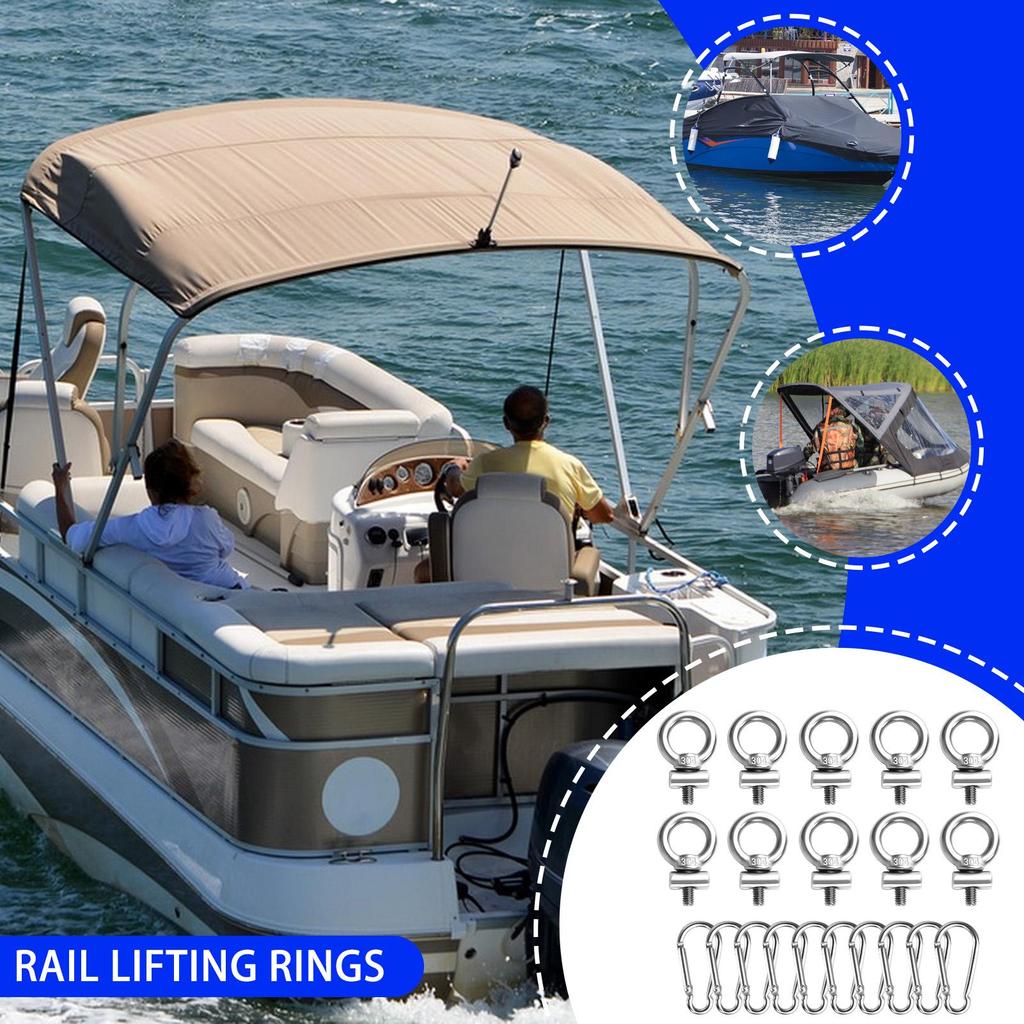 Kayak Track Eyelet Rail Eyelet Rail Mount Bolt Stainless Steel Secure Kayak Screws Outdoor Parts For Vehicles RV Canoe Tents