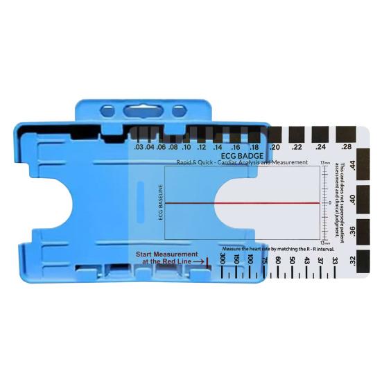 Transparent 7-Step Ruler Measuring Tool Waterproof Compact Design ECG-Interpretation Pocket Reference Guide