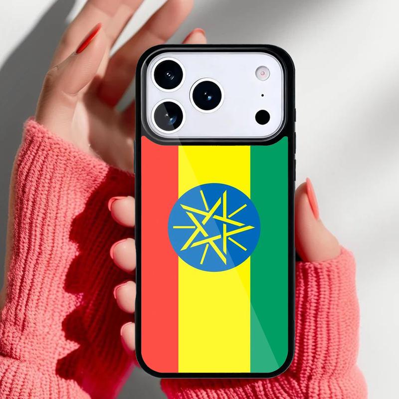 Чехол для телефона с флагом Эфиопии для iPhone 17 16 15 14 13 Pro Max Задняя крышка для 12 11 Pro Coque