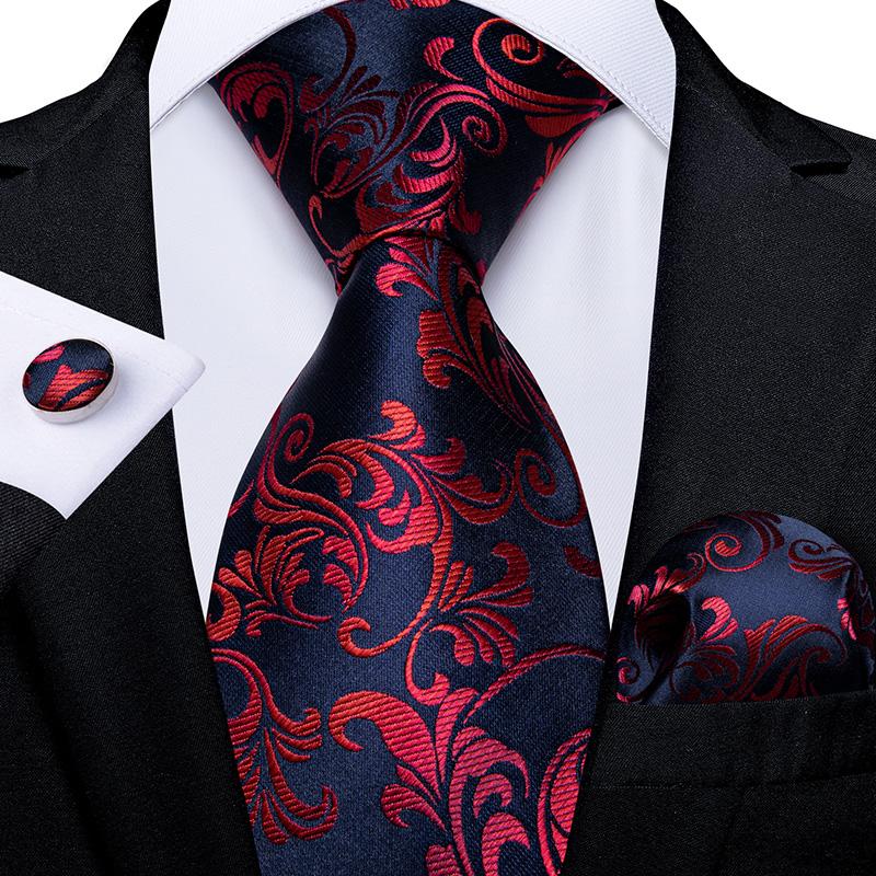 2025 Luxury Mens Necktie Set Business Tie Silk Hanky Cufflinks Set