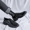Men Business Casual Thick Sole Platform Patent Leather Shoes Man Streetwear Trend Fashion Vintage Dress Party Wedding Shoes