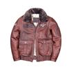 Chinese Size Vintage Genuine Cowhide Men Leather Jacket Flight Jackets Man Winter Coat Warm Natural Fur Collar