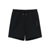Vital Essential Solid Color Letter Print Drawstring Loose Casual Shorts Men Bottoms Black AKSS071-1
