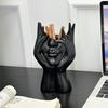 Abstract Face Design Pen Holder Creative Sculpture Large Capacity Desktop Organizer for Pens Erasers Crayons Markers Makeup Brush