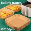 50/100pcs Air Fryer Paper Liner Non-stick Air Fryer Parchment Paper Liners Baking Paper Filters For Kitchen Airfryer Micro-wave