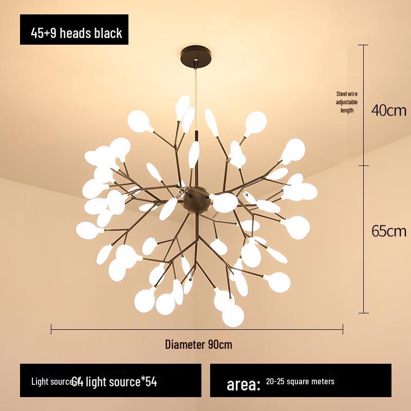 Люстра Светлячок: Современное скандинавское роскошное освещение для гостиных, спален и ресторанов