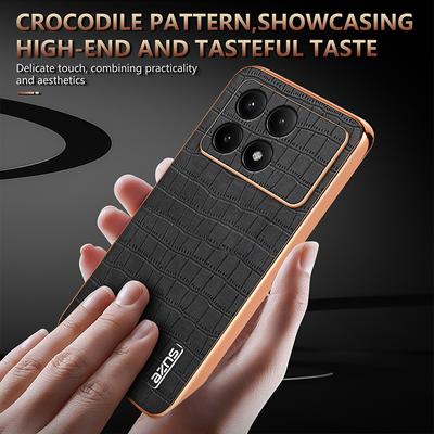 Чехол для телефона из кожи с гальваническим рисунком под крокодила для Xiaomi Redmi K80 K70 Pro K60 Ultra, задняя крышка для POCO X6 F6 Pro