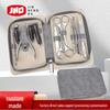 German Precision 12-Piece Stainless Steel Nail Clipper & Manicure Set - High-Quality Grey Glossy Finish