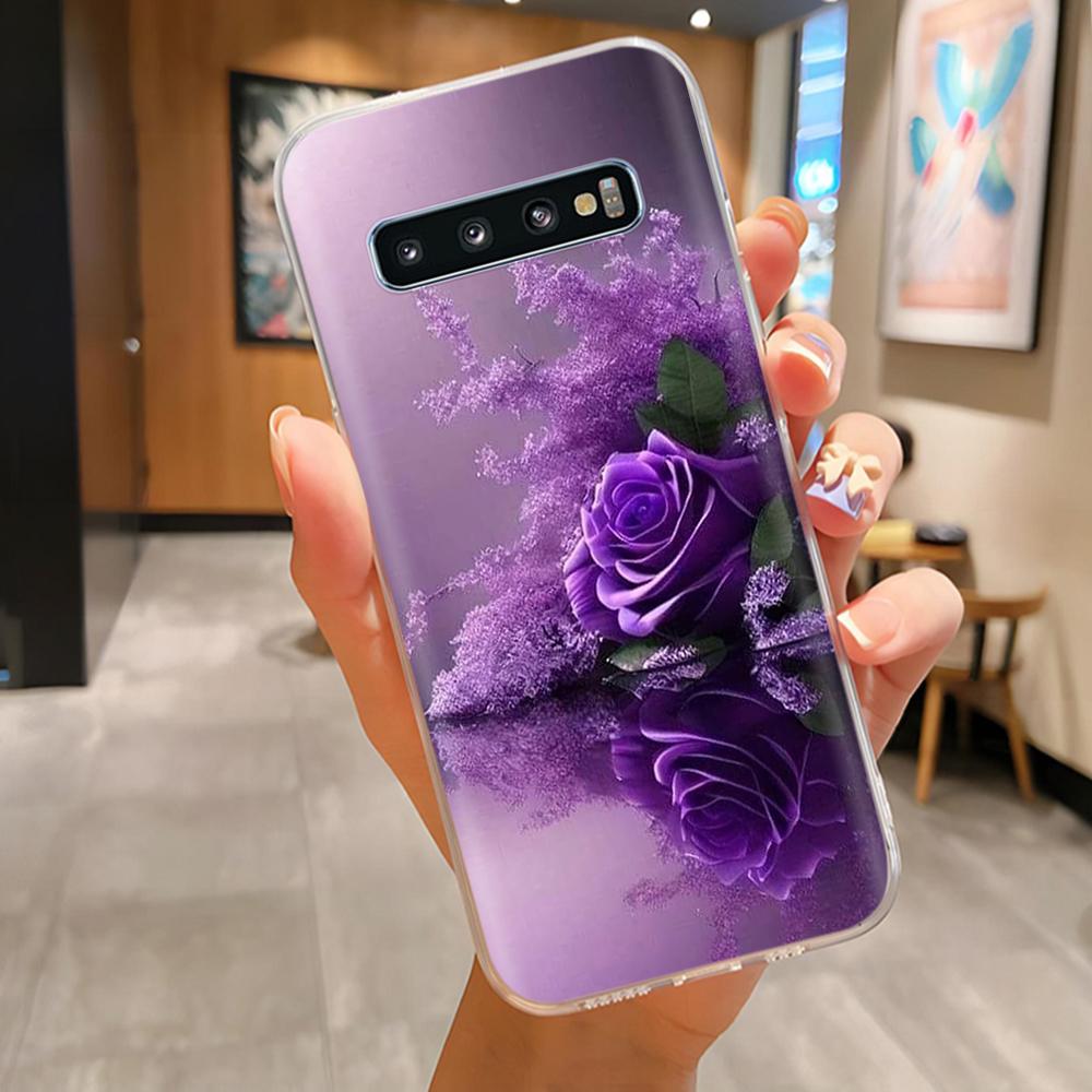 Чехол для Samsung Galaxy S10 Plus Задняя крышка Прекрасные Цветы Легкие Чехлы Для Samsung S10 S 10+ S10E Мягкий ТПУ Чехол