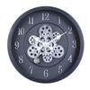 40CM Creative Dynamic Gear Clock Living Room Retro Wall Clock Decoration Modern Wood Grain Clock Wall Clock