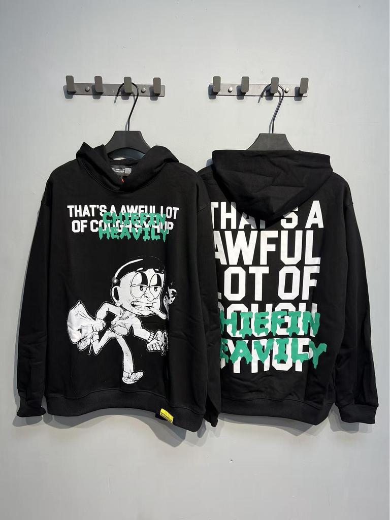 Модный американский стиль, свободная толстовка с длинным рукавом для мужчин и женщин - Высокая плотность, дизайн "Сироп от кашля"