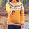Women's Crew Neck Colour Blocked Loose Fit Fashion Pullover Knit Top Luxurious Relaxed-fit Slimming and Versatile Top