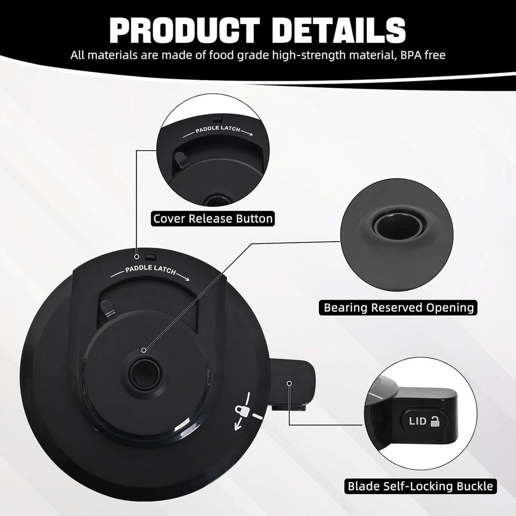 Крышка для внешней чаши NC301, Запасные части для Creami, Запасная крышка для Creami, Совместимо с сериями NC299/NC301/NC300(БЕЗ весла)