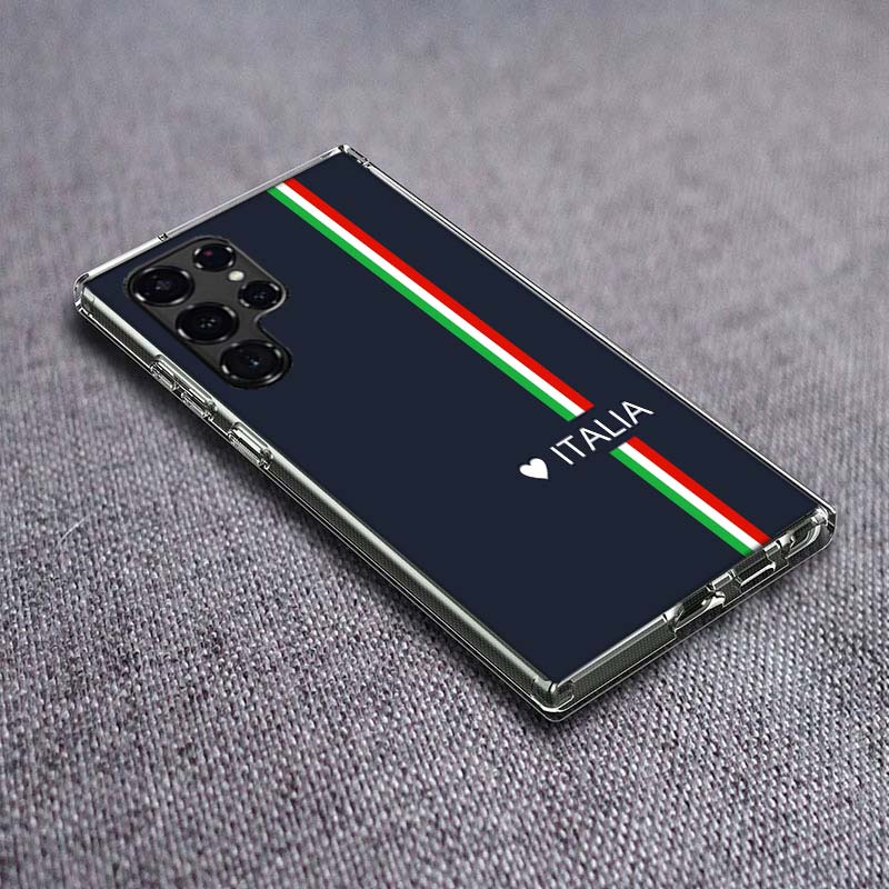 Чехол для телефона Флаг Италии Для Samsung Galaxy S24 S23 S21 S20 FE S22 S26 Ultra S25 Edge S10 Plus Чехол Прозрачный ТПУ Capa Оболочка Coque Sho