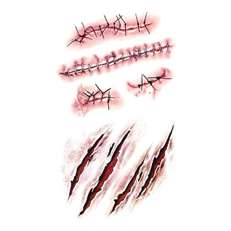 1 шт., паста для Хэллоуина, поддельная парша, кровавый макияж, украшение на Хэллоуин, наклейка с раной, страшной кровью, травмой