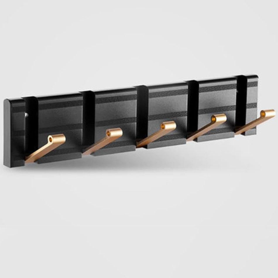 Невидимый складной настенный крючок, черный, серебристый, золотой, алюминиевый, для прихожей, ванной, туалета, двери, для хранения одежды и полотенец 1 2 3 4 5 6 Крючки