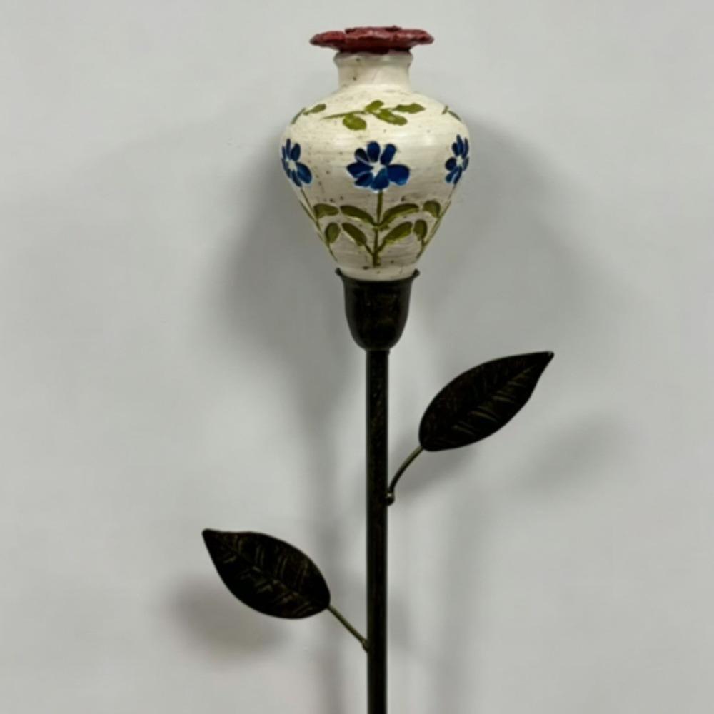 Resin Flower Hummingbird Feeder Garden Stake Hand Painted Bird Feeder Tray Bird Enthusiasts