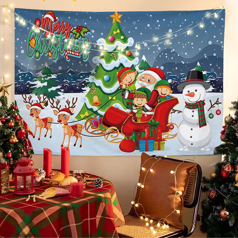 European Christmas Festival Hanging Cloth - Fresh Party Background Decor