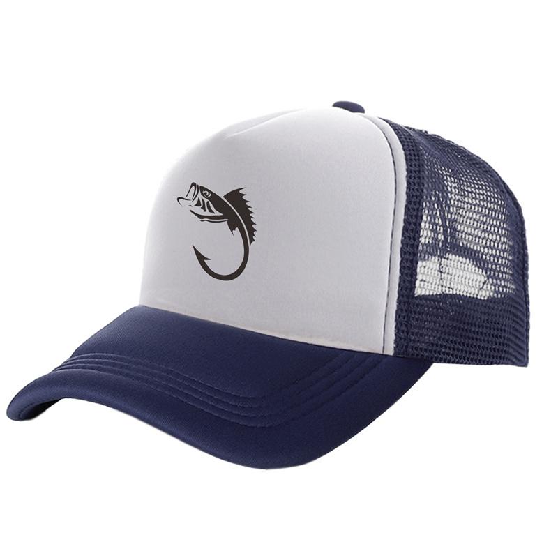 FisherUnisex Fish Hook Unisex Trucker Caps Unisex Cool Outdoor Style Fishing Hats Fashion Baseball Cap Summer Unisex Women Mesh Caps MZ