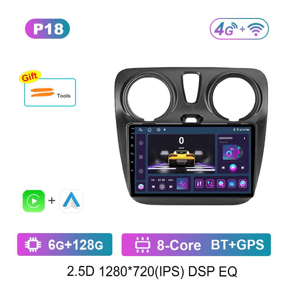 Android Автомагнитола Мультимедийный Видеоплеер для Renault Lodgy Dokker 2012 2013 - 2020 DSP Стерео GPS Навигация 4g WiFi Bluetooth