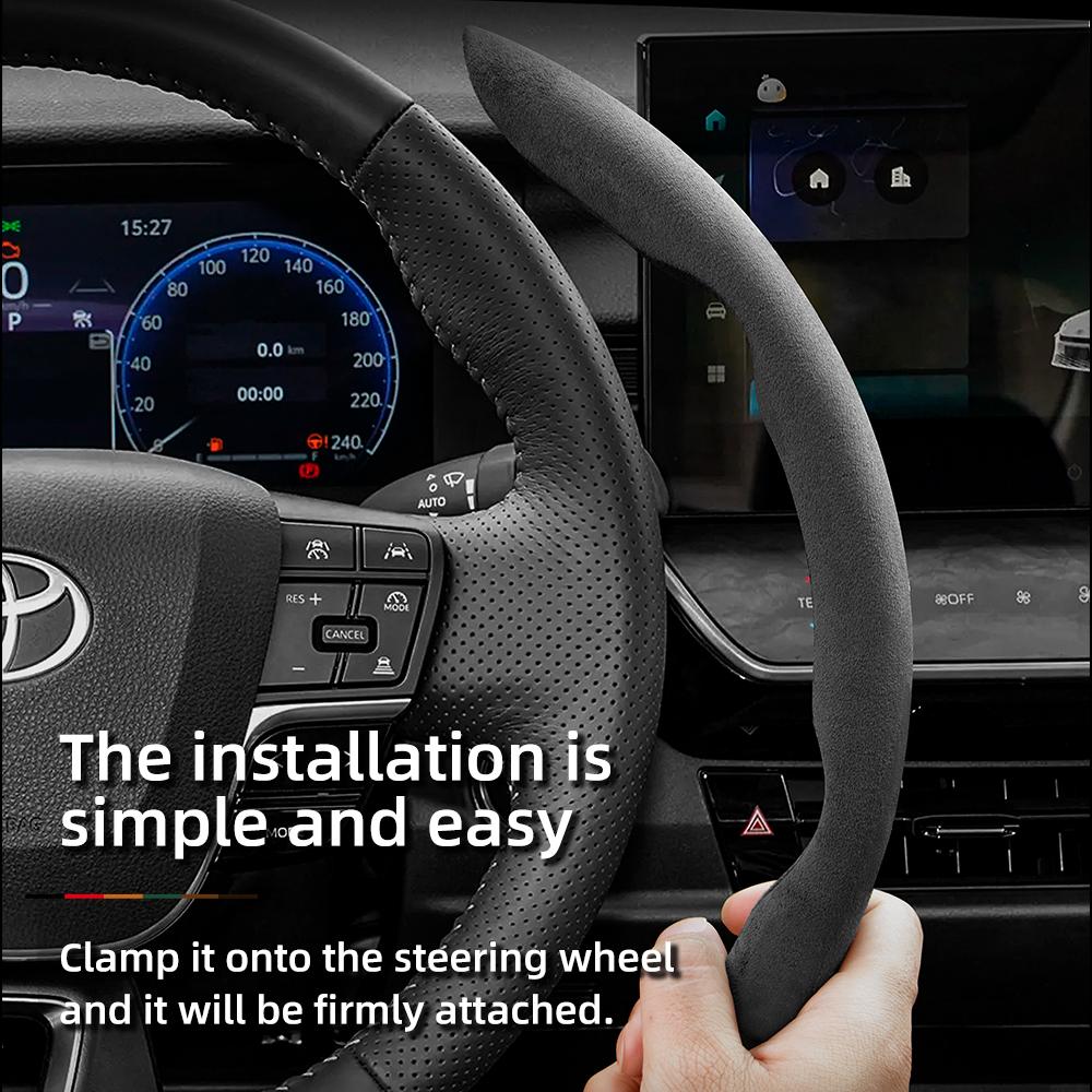 Подходит для Toyota Противоскользящая Пряжка Сегментированная Замшевая Накладка на Руль Подходит для Yaris Auris Chr Corolla Rav4 Hilux Wish Roomy Aqua Probox Prius