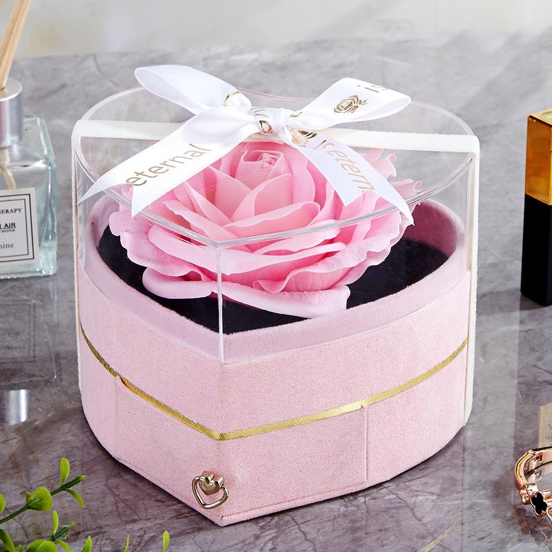 1PC Romantic Birthday Box Luxury Gift for Anniversary Heart Shaped Rose Gift Box Valentine's Day