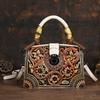Vintage Luxury Handbag Handmade Leather Carved Women Bag Versatile Female Shoulder & Crossbody Bags