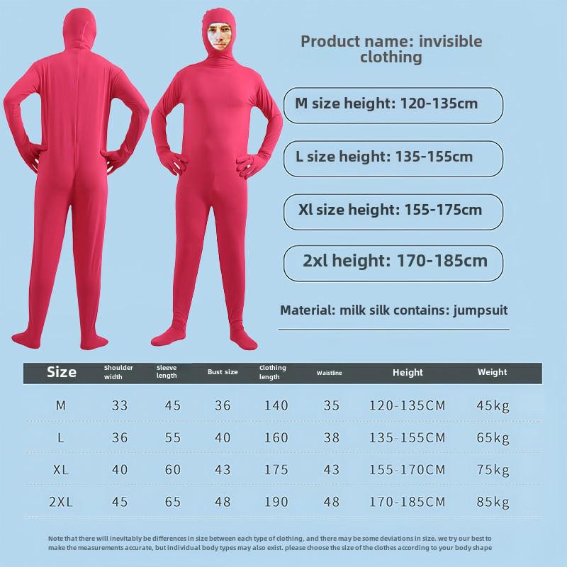 Men's Solid Color Black Invisible Halloween Jumpsuit (Available for Kids)