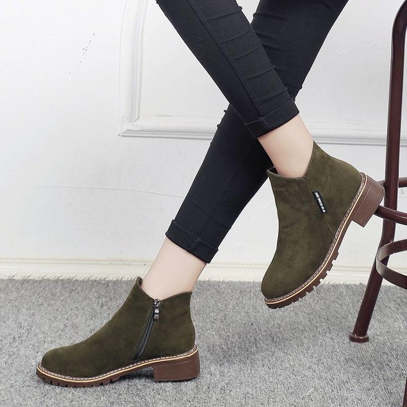 Классические женские теплые ботинки, осенне-зимние ботинки, классические зимние ботинки на молнии, зимние замшевые теплые меховые плюшевые женские туфли