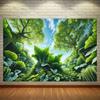 2D Giant Leaves Jungle Backdrop Photography Background Banner