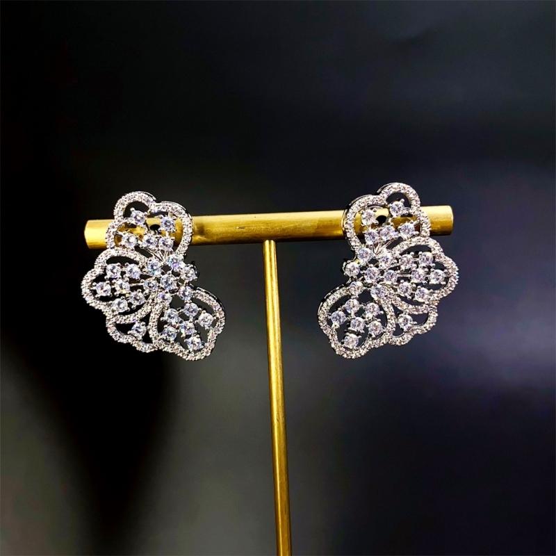 Модный набор ожерелья и серег с цирконами с золотым покрытием, аксессуар для формальных мероприятий и вечеринок