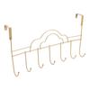 Iron Hat Coat Hooks Nail-Free Clothes Storage Rack Convenient 7-Hook Over Door Hanger  Home