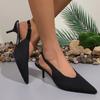 Ladies Shoes 2025 Slip-on Women's High Heels Shallow Office and Career Summer Plus Size Best Seller Closed Toe Sandals