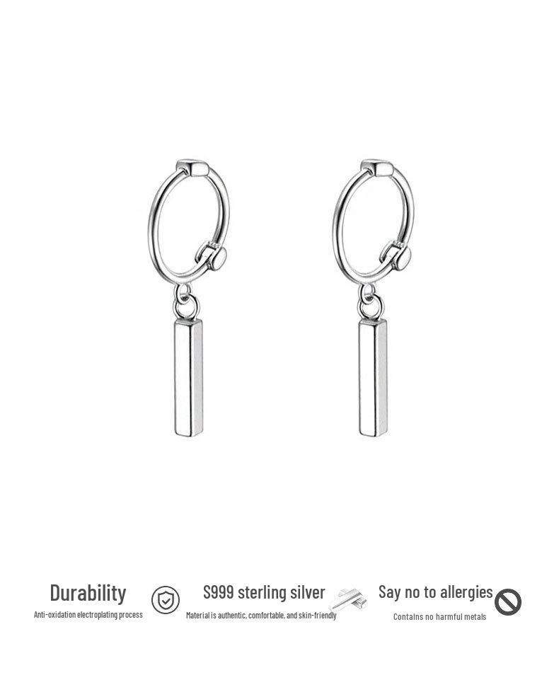 Difeng S999 Серьги-палочки из стерлингового серебра для женщин - Элегантный минималистичный дизайн