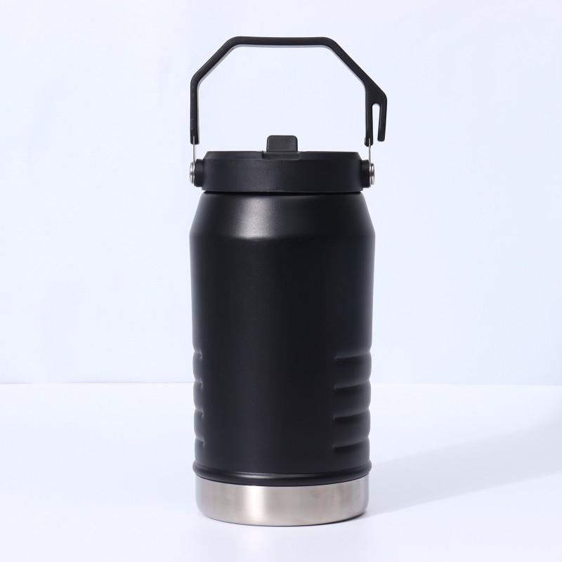 1200ml Stainless Steel Insulated Water Bottle With Handle Straw Outdoor Hiking Travel Sports Use