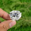 925 Silver Natural Tanzanite Quartz Statement Flower Adjustable Ring