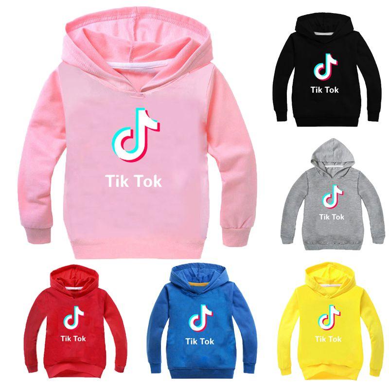 Детский свитшот с буквами Tik Tok, худи с длинным рукавом, модные пуловеры