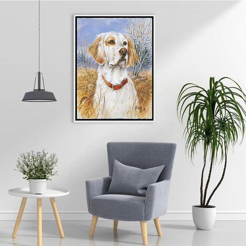 DIY5D Diamond Painting Dog Diamond Embroidery Rhinestone Full Round/Mosaic Animal Cross Stitch Home Decor Manual Art Gift
